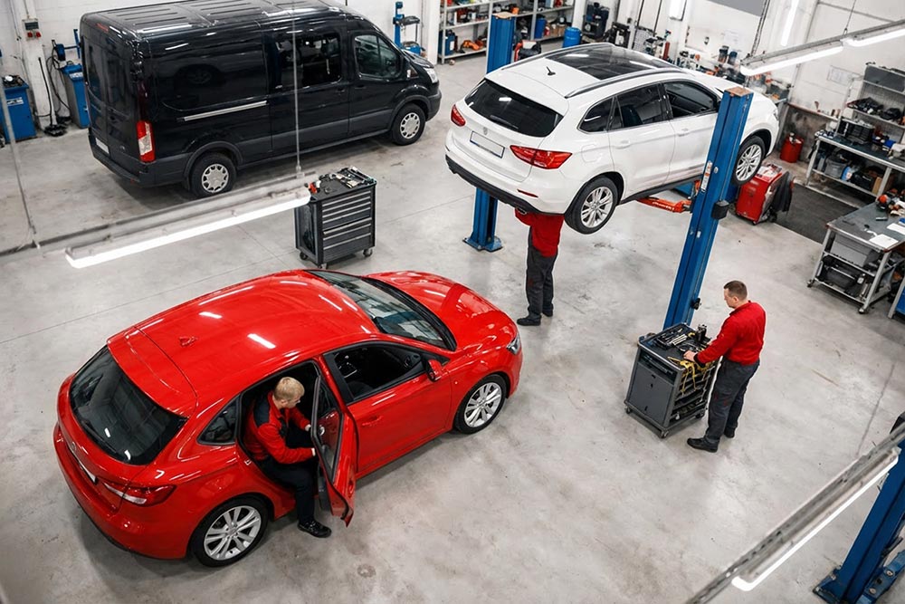 KFZ Technik Schiel St. Ingbert Rohrbach - Blick in die Werkstatt